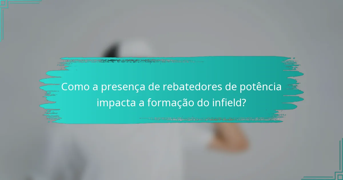 Como a presença de rebatedores de potência impacta a formação do infield?