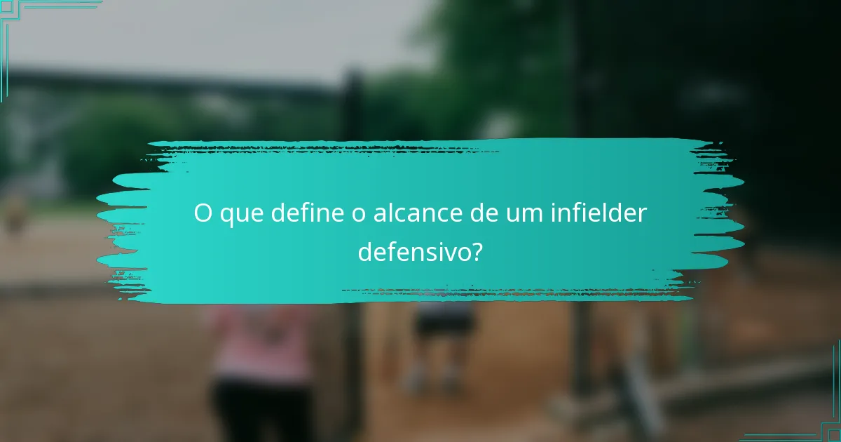 O que define o alcance de um infielder defensivo?